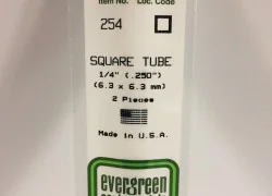 Square tube 6.3x350mm Ref: 254 - Evergreen - S1370254