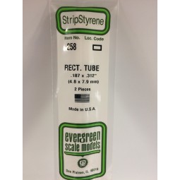 Tube rectangular 4.8x7.9x350mm Ref: 258 - Evergreen - S1370258