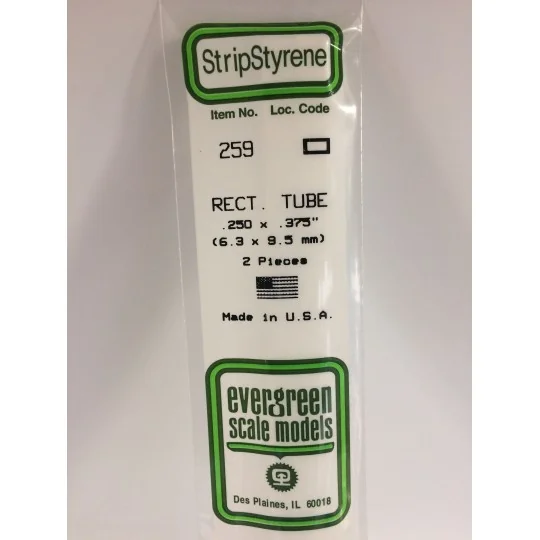 Tube rectangulaire 6.3x9.5x350mm Ref : 259 - Evergreen Evergreen S1370259 - 1 S1370259-Tube rectangulaire 6.3x9.5x350mm Ref : 259 - Evergreen - S1370259