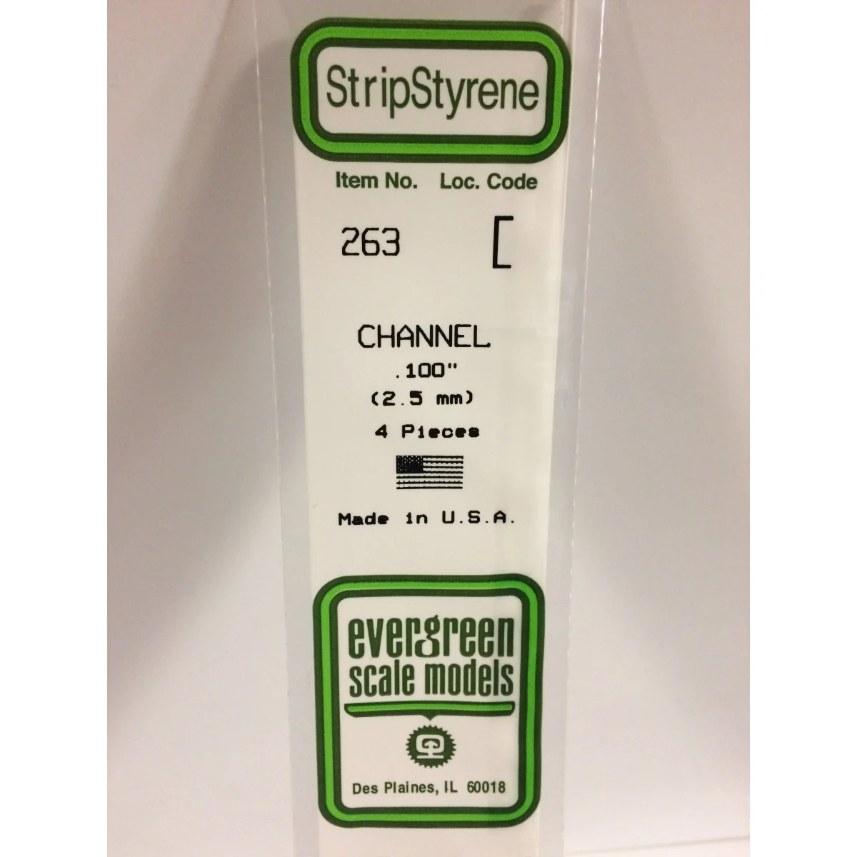 Profilé U 2.5x350mm Ref : 263 - Evergreen Evergreen S1370263 - 1