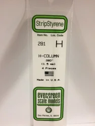 Profilé H 1.5x350mm Ref : 281 - Evergreen Evergreen S1370281 - 1