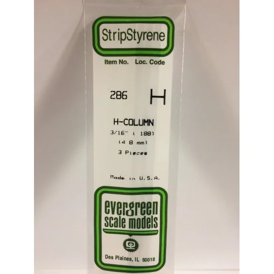Profilé H 4.8x350mm Ref : 286 - Evergreen Evergreen S1370286 - 1 S1370286-Profilé H 4.8x350mm Ref : 286 - Evergreen - S1370286