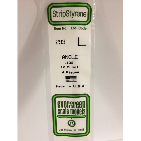 S1370293-L-profile 2.5x350mm Ref: 293 - Evergreen