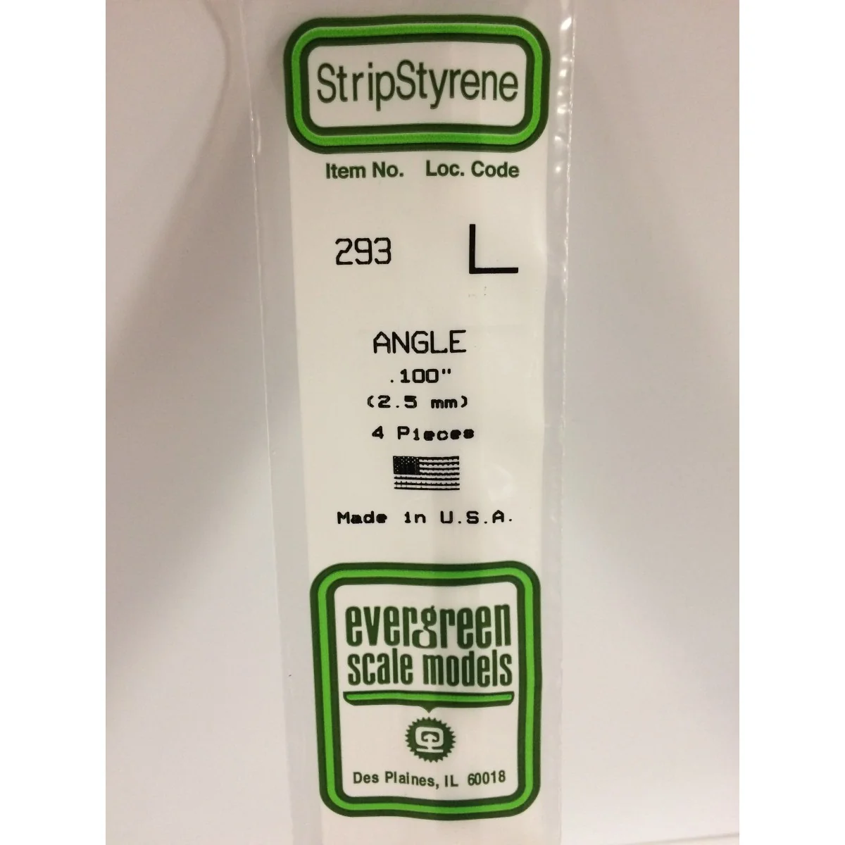 Profilé L 2.5x350mm Ref : 293 - Evergreen Evergreen S1370293 - 1 Profilé L 2.5x350mm Ref : 293 - Evergreen Evergreen S1370293 - 1