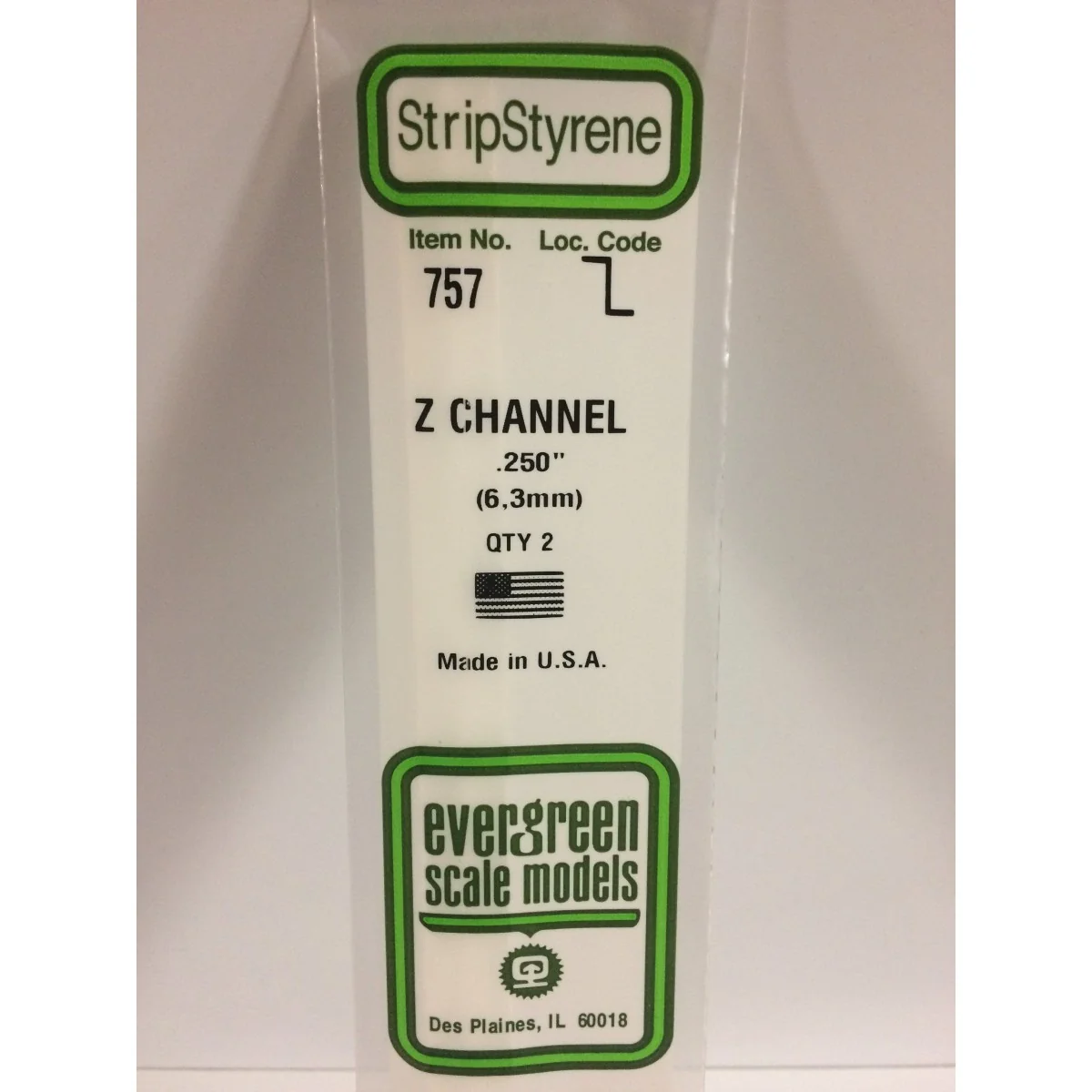 Profilé Z 6.3x350mm Ref : 757 - Evergreen Evergreen S1370757 - 1 Profilé Z 6.3x350mm Ref : 757 - Evergreen Evergreen S1370757 - 1