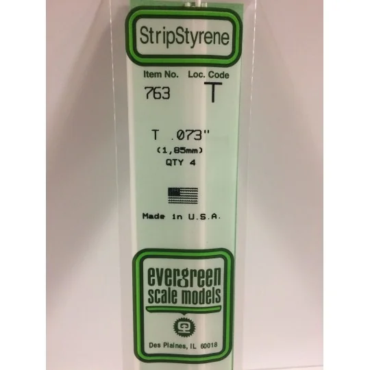 S1370763-Profilé T 1.85x350mm Ref : 763 - Evergreen