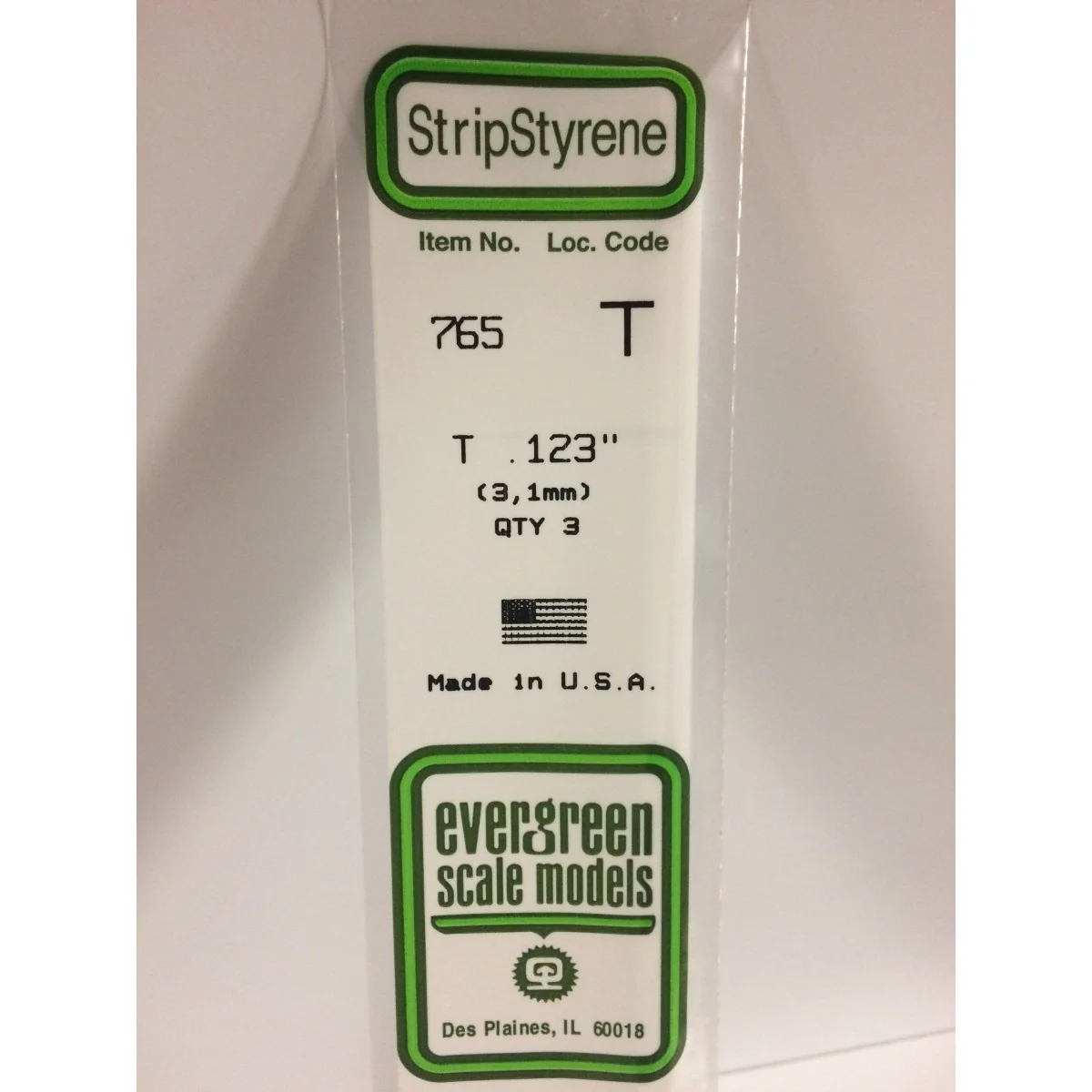 Profilé T 3.1x350mm Ref : 765 - Evergreen Evergreen S1370765 - 1 Profilé T 3.1x350mm Ref : 765 - Evergreen Evergreen S1370765 - 1
