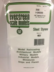 Plate grooved v 0.50x1.0x150x300mm Ref: 2040 - Evergreen - S1372040