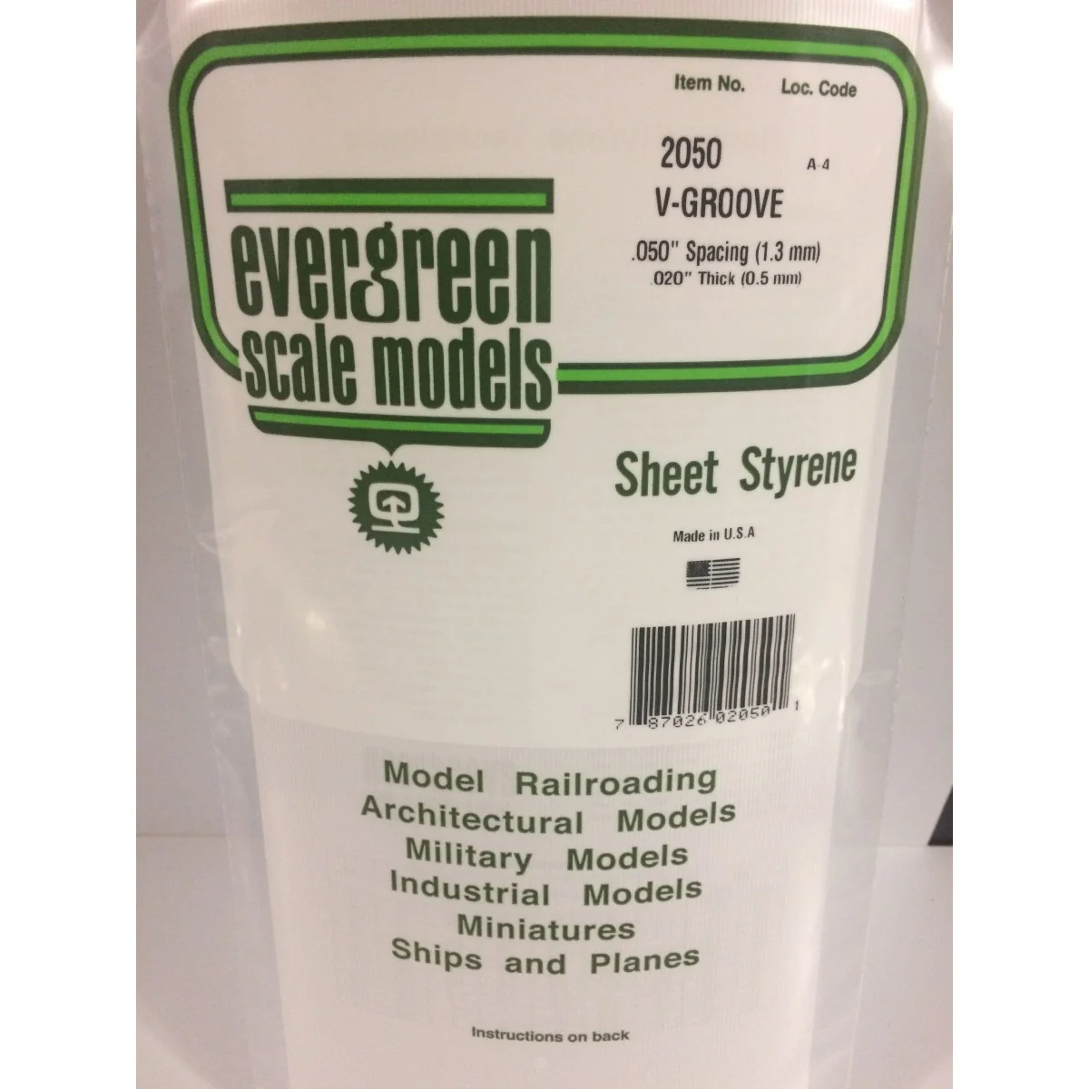 Plaque rainurée en V 0.50x1.3x150x300mm Ref : 2050 - Evergreen Evergreen S1372050 - 1 Plaque rainurée en V 0.50x1.3x150x300mm Ref : 2050 - Evergreen Evergreen S1372050 - 1