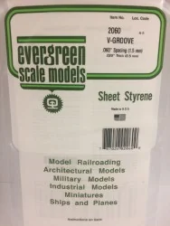 Plate grooved v 0.50x1.5x150x300mm Ref: 2060 - Evergreen - S1372060