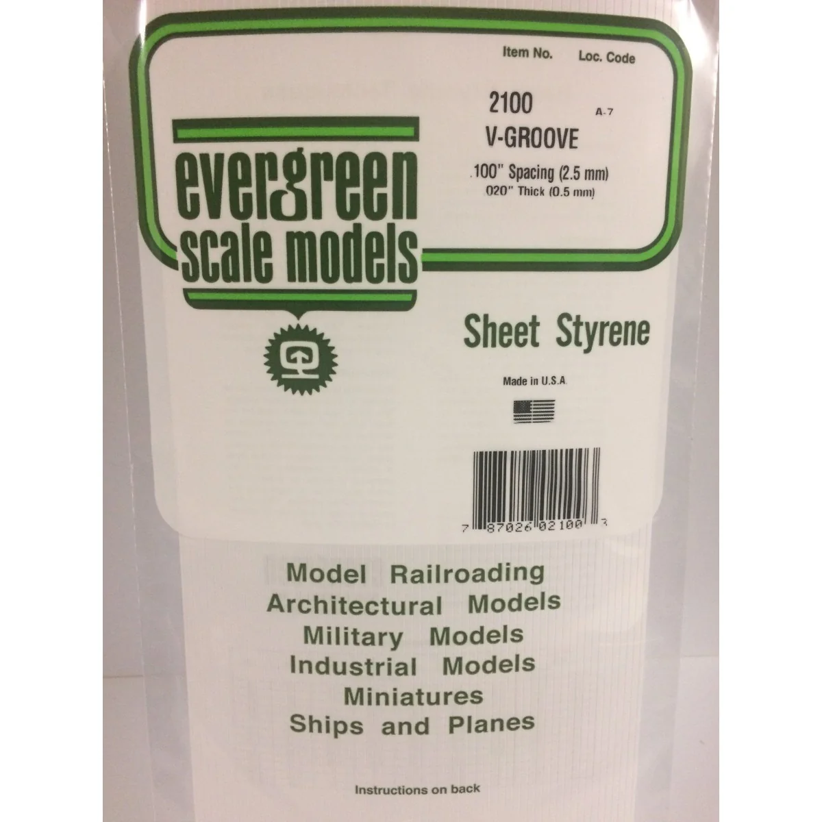 Plaque rainurée en V 0.50x2.5x150x300mm Ref : 2100 - Evergreen Evergreen S1372100 - 1 Plaque rainurée en V 0.50x2.5x150x300mm Ref : 2100 - Evergreen Evergreen S1372100 - 1