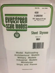 Plate grooved v 1.0x0.75x150x300mm Ref: 4030 - Evergreen - S1374030