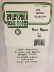 Plate grooved v 1.0x1.3x150x300mm Ref: 4050 - Evergreen - S1374050
