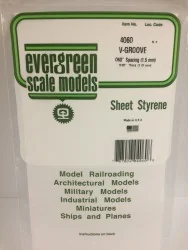 Plate grooved v 1.0x1.5x150x300mm Ref: 4060 - Evergreen - S1374060