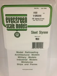 Plate grooved v 1.0x2.5x150x300mm Ref: 4100 - Evergreen - S1374100