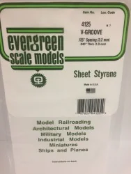 Plate grooved v 1.0x3.2x150x300mm Ref: 4125 - Evergreen - S1374125