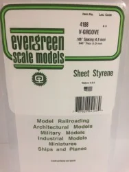 Plate grooved v 1.0x4.8x150x300mm Ref: 4188 - Evergreen - S1374188