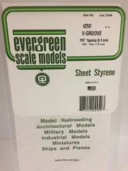 Plate grooved v 1.0x6.3x150x300mm Ref: 4250 - Evergreen - S1374250
