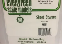 Plate grooved stepped 1.0x0.75x150x300mm Ref: 4031 - Evergreen - S1...