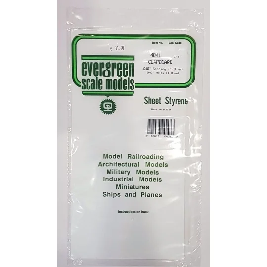 S1374041-Plaque rainurée en escalier 1.0x1.0x150x300mm Ref : 4041 - Evergreen