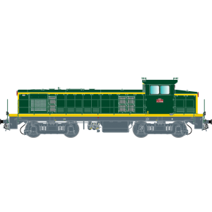 R37 HO41108DS Locomotive diesel BB 63818 UM, SNCF, livrée verte et bandes jaunes, Vénissieux, digital sonorisée - RECONDITIONNE 