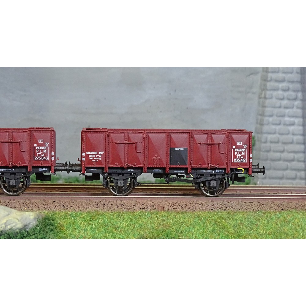 Set De Wagons Tombereau Ocem Brun T L S Plm Ree Modeles Wb