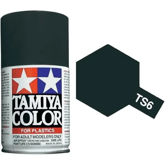 85006-Peinture bombe Noir mat TS6 Tamiya - 85006