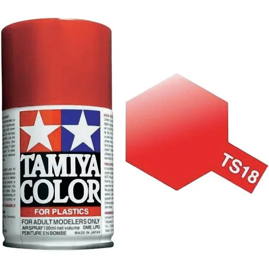 85018-Tamiya TS18 Gloss Metallic Red Spray Paint
