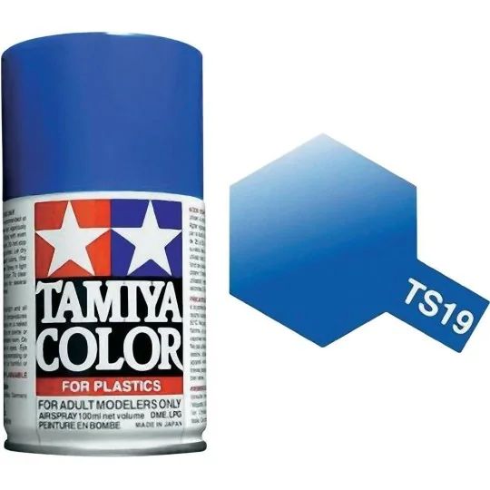 85019-Peinture bombe Bleu Métal brillant TS19 Tamiya - 85019