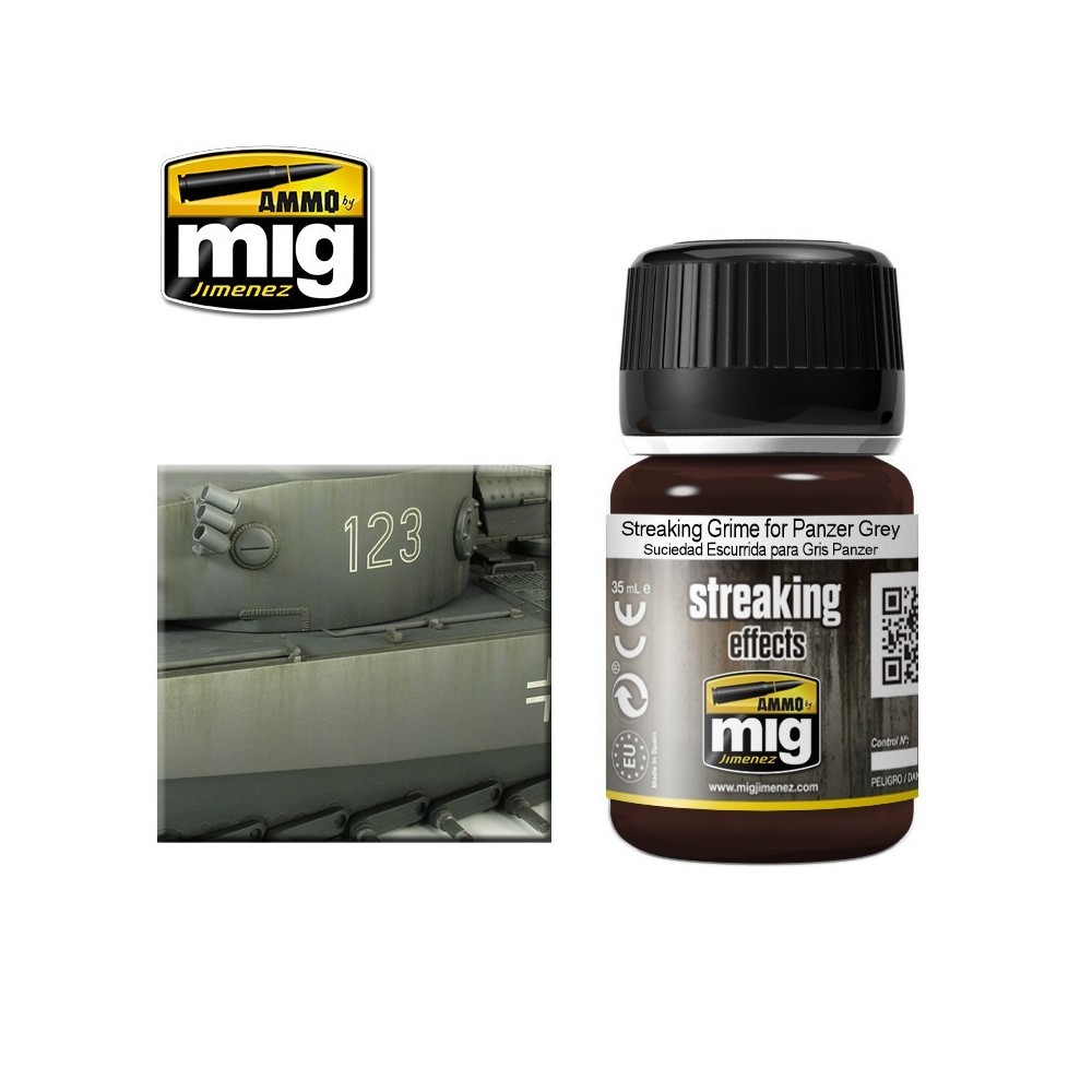 STREAKING Crasse pour Panzer Gris 35ml Mig AMMO - MIG Jimenez A.MIG-1202 - 1