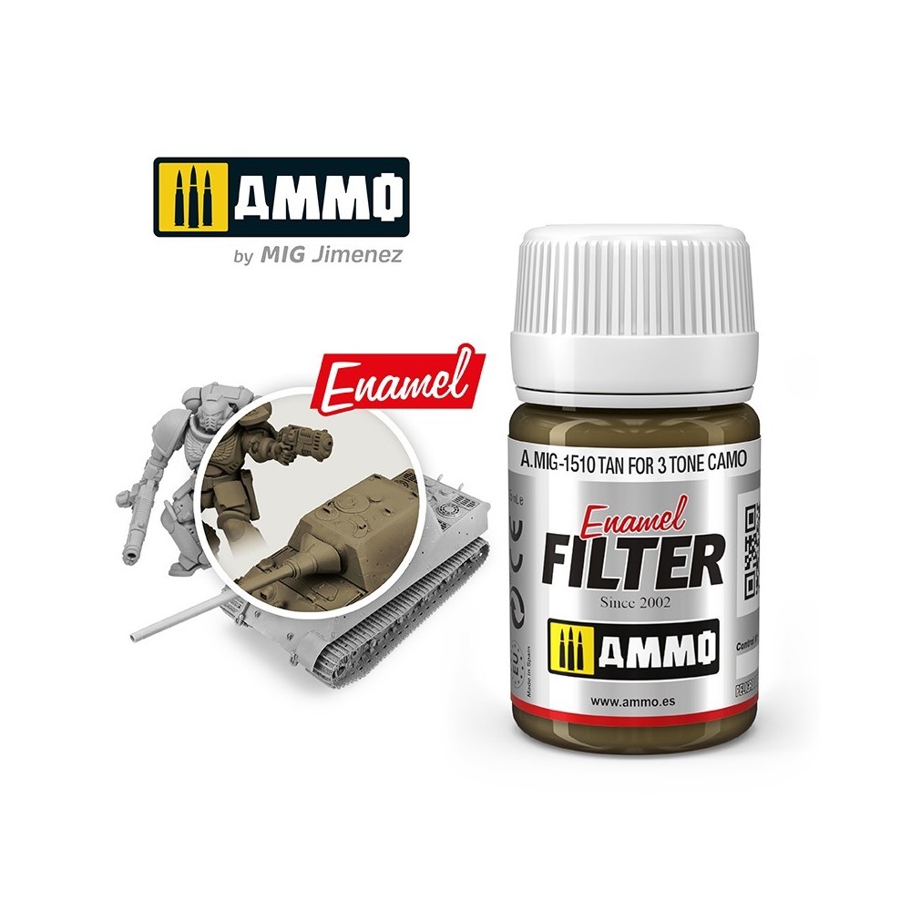 FILTRE Tan pour camouflage 3 tons 35ml Mig AMMO - MIG Jimenez A.MIG-1510 - 1