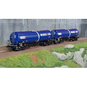 Roco 77046 Set de 2 wagons citerne à bogies type Zacns, Chemoil, WASCOSA Roco Roco_77046 - 2