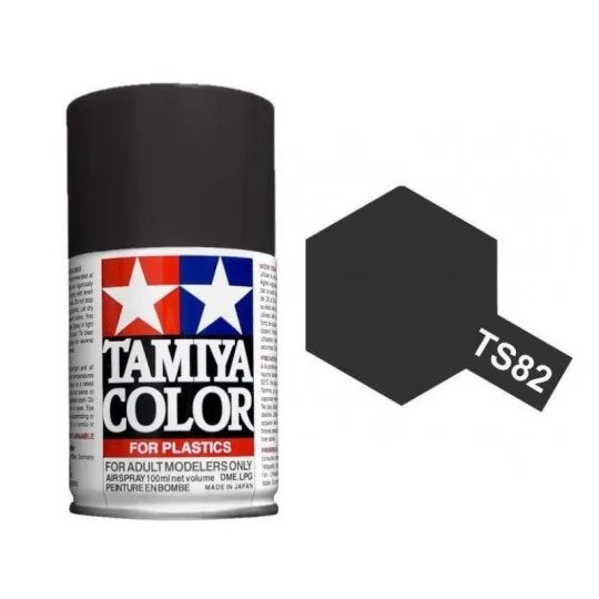 85082-Peinture bombe Noir Caoutchouc mat TS82 Tamiya - 85082