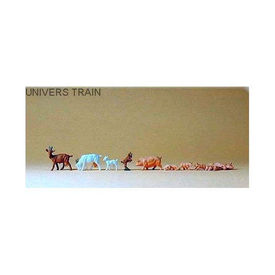 PREISER_14162-Preiser 14162 animaux, chèvres et porcs
