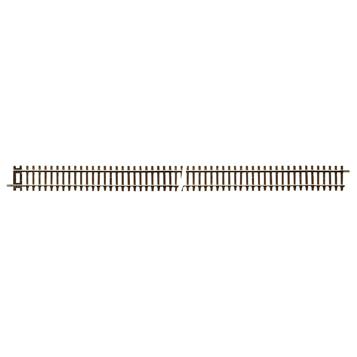 Rocoline 42406 Rigid straight rail with wooden sleepers and rail jo...