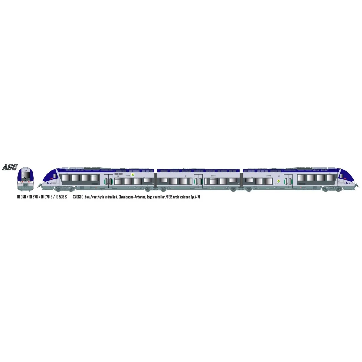 LS Models 10078S Autorail AGC X 76600, Champagne Ardenne, digital sonore Ls models Lsm_10078S - 7