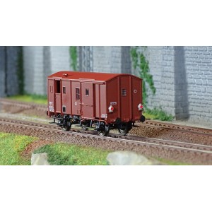 EPM 51.02.14 Wagon marchandise Fourgon M, Uk, rouge, châssis noir, SNCF, feux fin de convoi, ep.III EPM, Euro Passion Models EPM