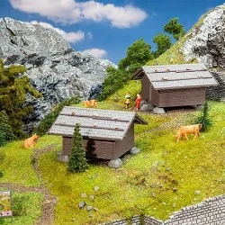 Faller 130636 Model Kit, Set of 2 Hay Barns - Faller - FALLER_1...