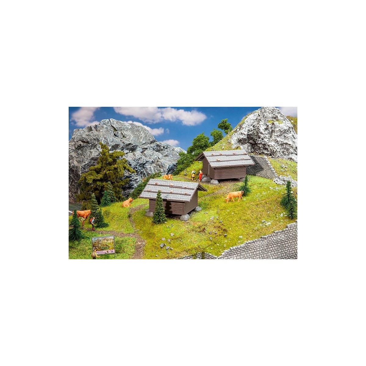 Faller 130636 Model Kit, Set of 2 Hay Barns - FALLER_130636
