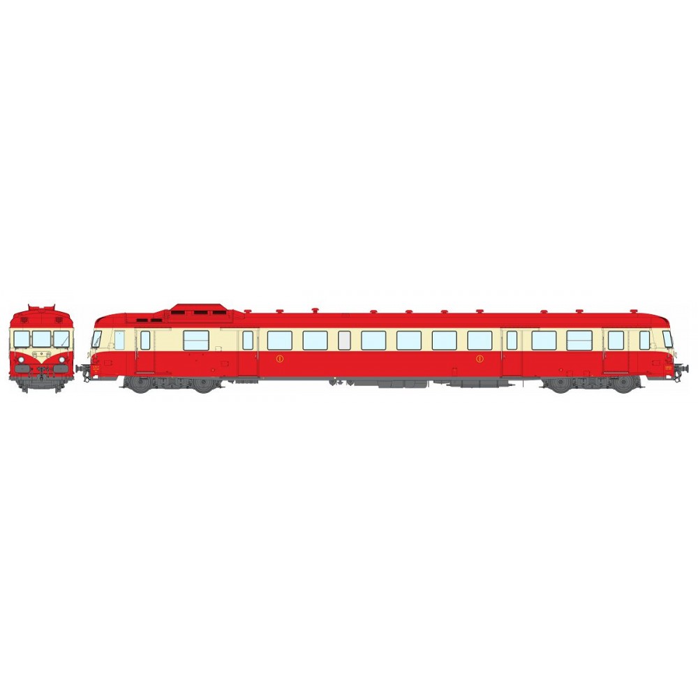 Ree Modeles MB229.S Autorail X 2913, 1ère classe, Rouge et Crème, Toit rouge, VAISE, SNCF, digital sonore Ree Modeles MB-229.S -