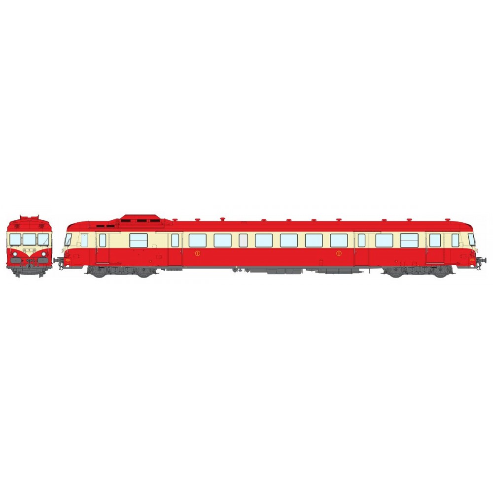 Ree Modeles MB231.S Autorail X 2900, 1ère classe, Rouge et Crème, Toit rouge, TOULOUSE, SNCF, digital sonore Ree Modeles MB-231.