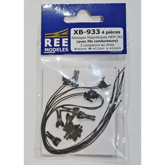 XB-933-REE Modeles XB-933 Attelage CONDUCTEUR à AIMANT NEM362, 3 Tailles S/M/L (2 paires)