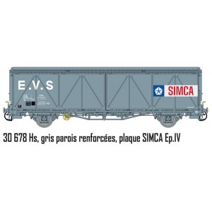 Ls Models 30678 Wagon EVS, Hs, SNCF, gris, parois renforcées, plaque SIMCA Ls models Lsm_30678 - 3