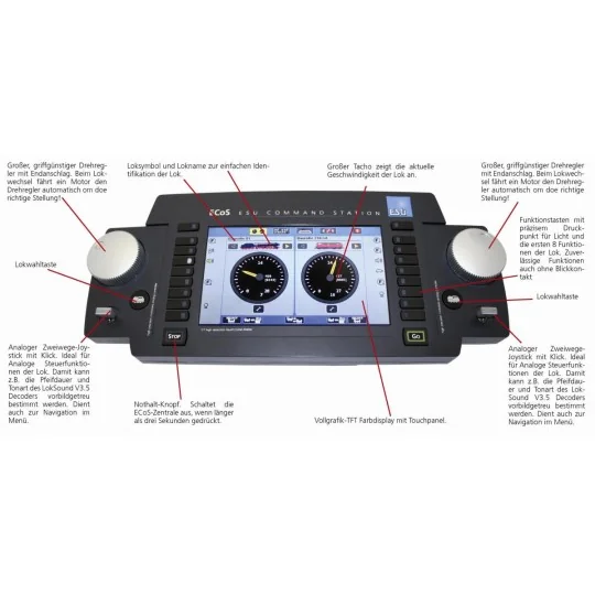 Esu 50210 ECoS 2.1 multiprotocol control unit (2 and 3 rails) with ... Esu_50220-Esu 50210 ECoS 2.1 multiprotocol control unit (2 and 3 rails) with 7" color touchscreen - Esu_50220