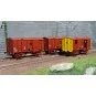 EPM 51.00.12 Set of 3 freight wagons, US vans, red UIC, red roof an... EPM_51.00.12-EPM 51.00.12 Set of 3 freight wagons, US vans, red UIC, red roof and chassis, SNCF, ep.V-VI