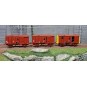 EPM_51.00.12-EPM 51.00.12 Set de 3 wagons marchandise Fourgons Us, rouge UIC, toit et châssis rouge, SNCF,  ep.V-VI