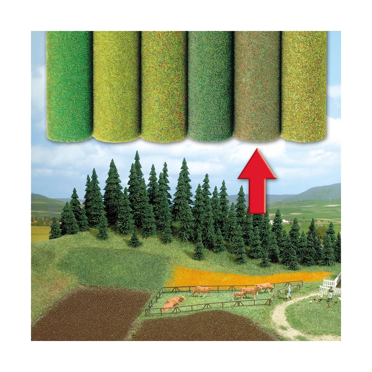 Busch 7224 forest floor fiber rug, autumnal brown, 100x80 - Busch_7224