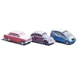 Busch 89010 Vehicles Set of 3 Snow-Covered Cars - Busch_89010