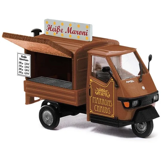 Busch_48495-Busch 48495 Piaggio Ape 50 Marrons Chauds