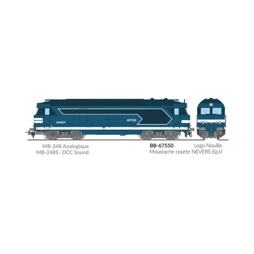 Ree Modeles MB248 Locomotive diesel BB 67550, Logo Nouille, SNCF, dépôt Nevers Ree Modeles MB-248 - 1